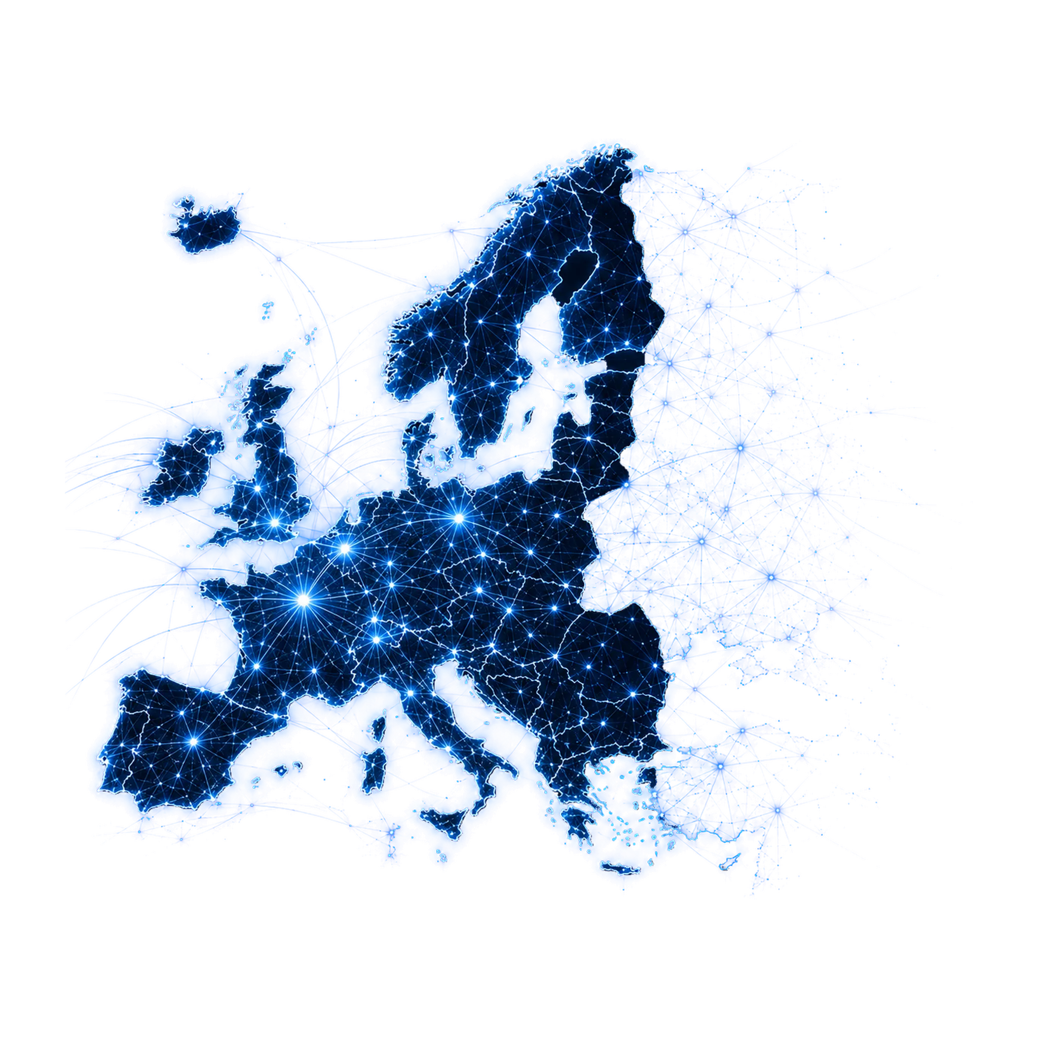 Europe in a blue automotive network